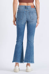 Happi Front Pocket Fray Hem Crop Flare Medium
