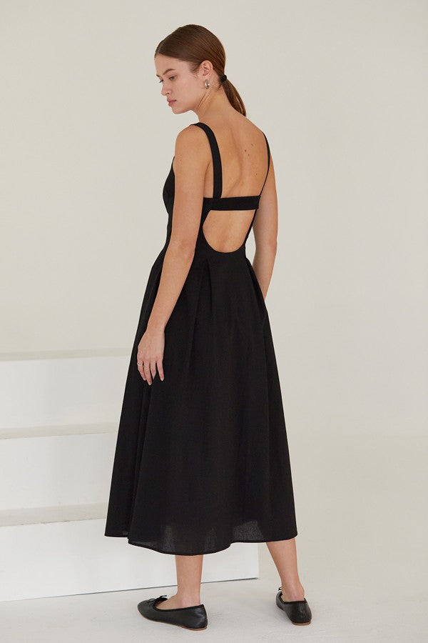 Marina Bustier Fit 'N Flare Dress Black