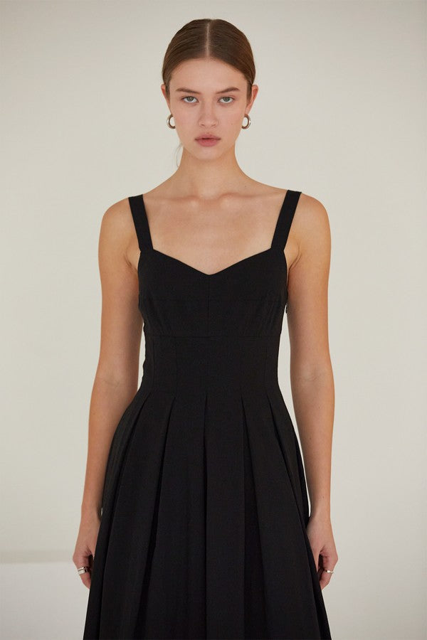 Marina Bustier Fit 'N Flare Dress Black
