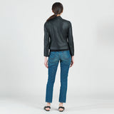 Double Zip Leather Jacket Black
