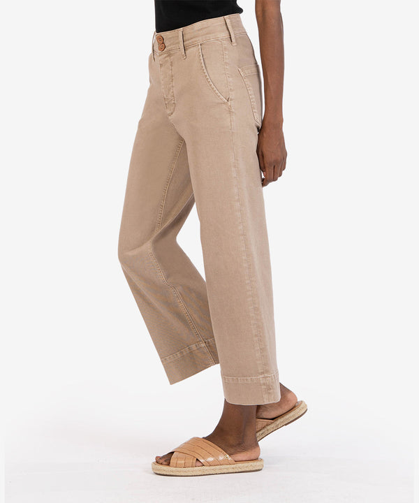 Charlotte Wide Leg Crop Pants Stone