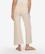 Meg Hi Rise Raw Hem Wide Leg Jeans Ecru