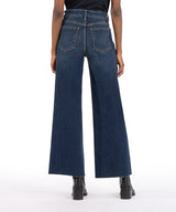 Meg Hi Rise Raw Hem Wide Leg Jeans Exhibited