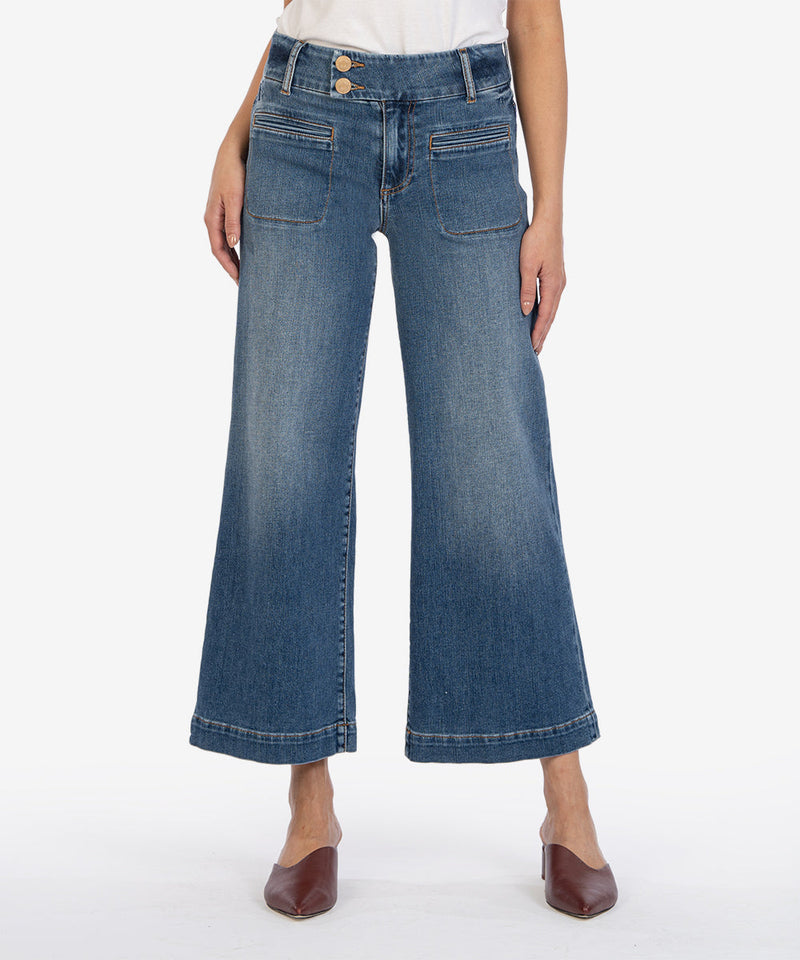 Meg High Rise Patch Pocket Side Button Jeans Nicety