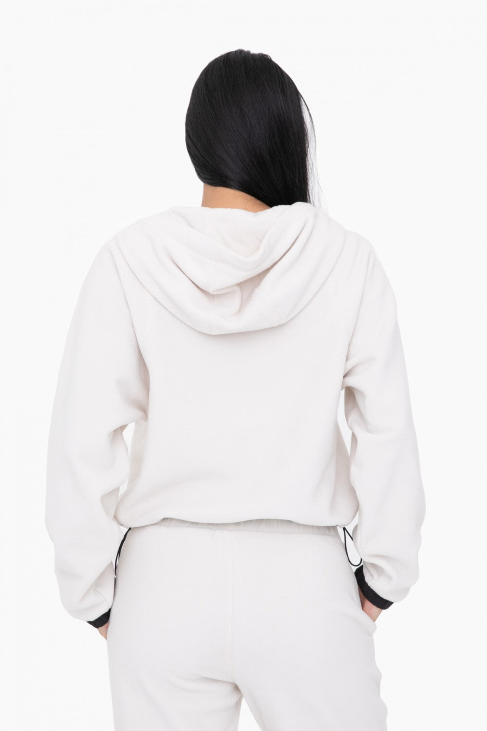 Fleece Zip Up Hoodie Ivory
