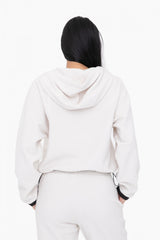 Fleece Zip Up Hoodie Ivory