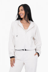 Fleece Zip Up Hoodie Ivory