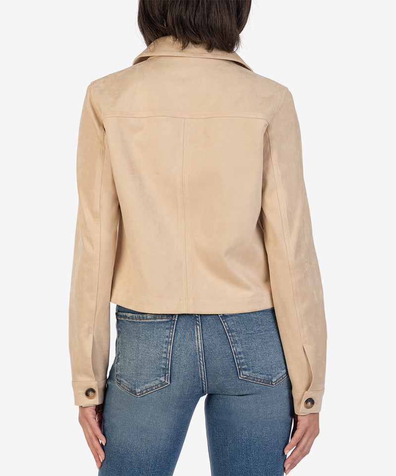 Matilda Patch Pocket Trucker Jacket Taupe