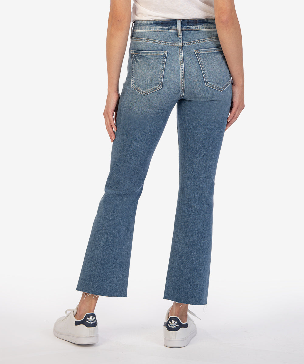 Kelsey High Rise Raw Hem Ankle Flare Chivalrous