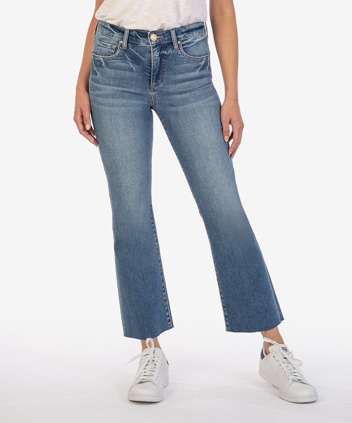 Kelsey High Rise Raw Hem Ankle Flare Chivalrous