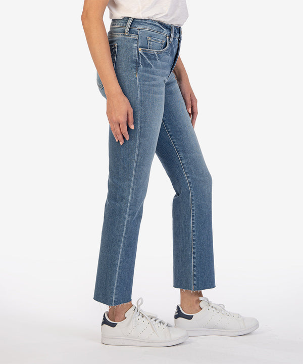 Kelsey High Rise Raw Hem Ankle Flare Chivalrous