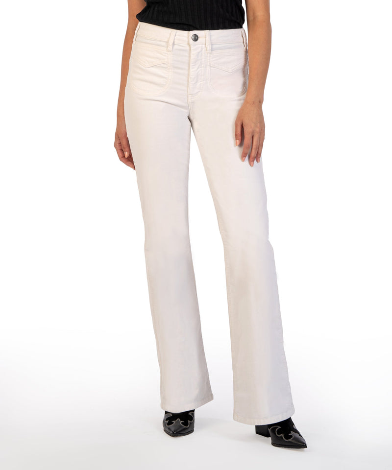 Ana High Rise Flare Corduroy Patch Pocket Pants Pearl