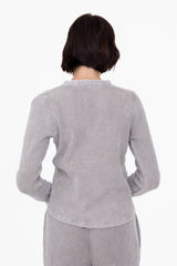 Mineral Washed Long Slv Top Slate