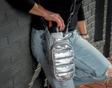 HydroBag Crossbody Silver Metallic | Black Silver Stripe