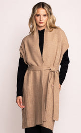 Madison Tied Long Sweater Cardi Taupe