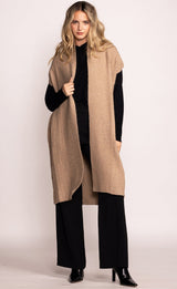 Madison Tied Long Sweater Cardi Taupe