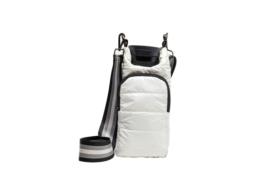 HydroBag Crossbody White Glossy | Black Grey Stripe