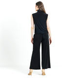Mock Neck Basic Tank Black