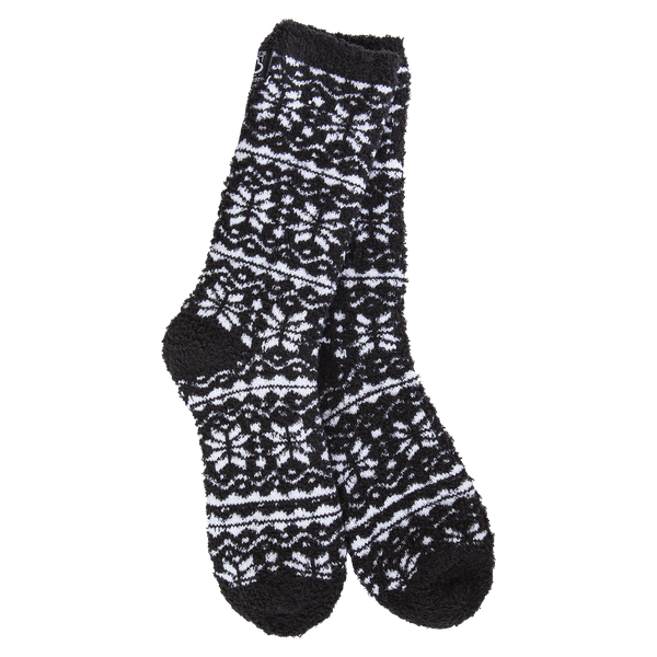 Cozy Winter Crew Sock Fair Isle Black