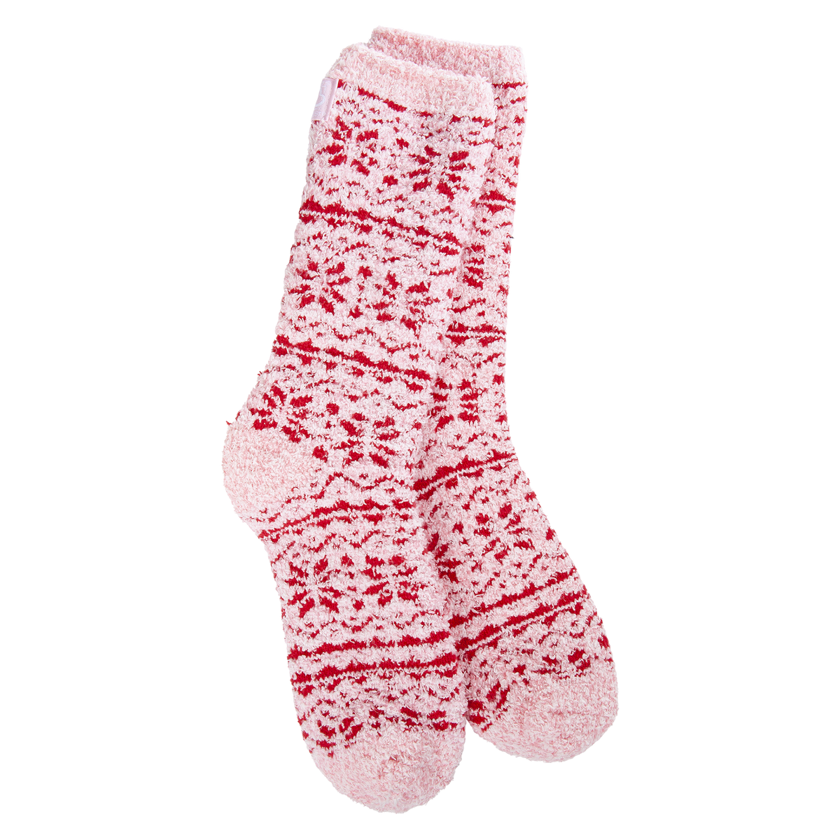 Cozy Winter Crew Sock Fair Isle Pink