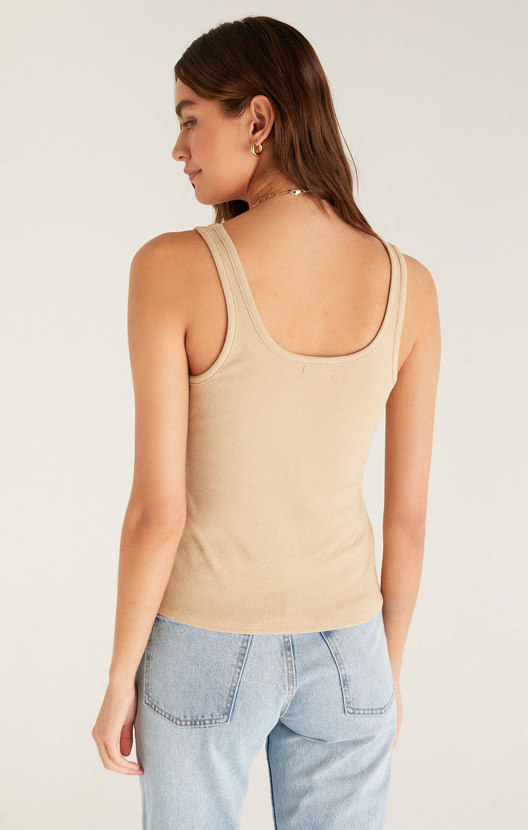 Audrey Rib Tank Warm Sands