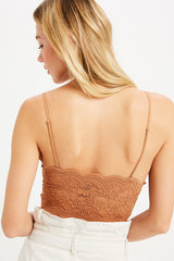 Sheer Floral Scallop Edge Brami Ginger