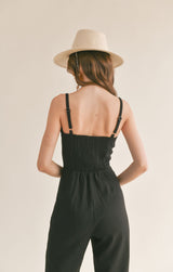 Serene V Cutout Jumpsuit Black