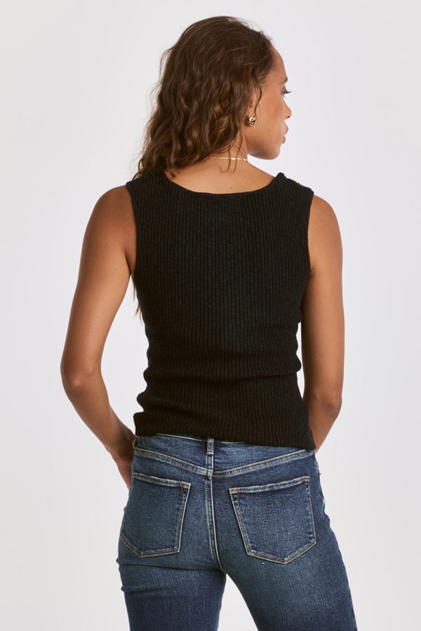 Neomi All Over Ribbing Tank Black