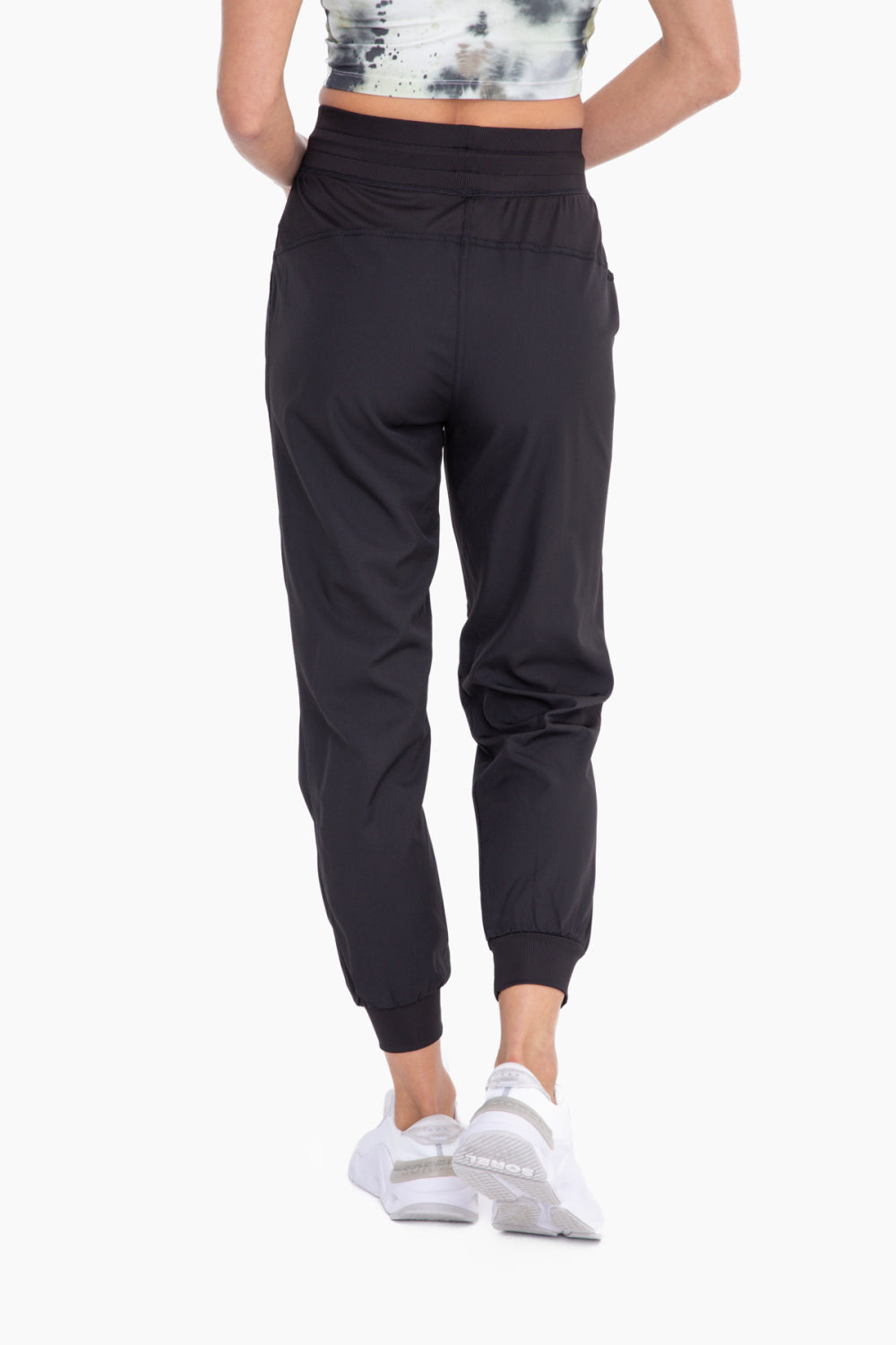 Ruched Leg Drawstring Joggers Black