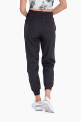 Ruched Leg Drawstring Joggers Black