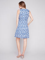 Tiered Sleeveless Ruffle Tassel Tie Dress Ikat
