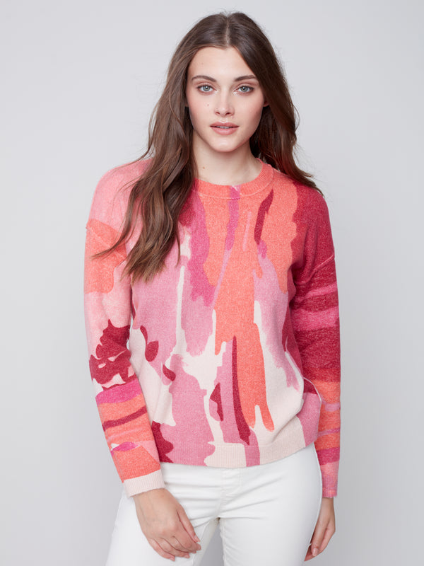 Reversible Printed Sweater Orchid