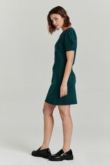 Demi Seam Detail Suede Dress Spruce