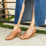 Valdosta Slingback Wedge Sandals Almond