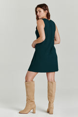 Justine High Neck Sleeveless Dress Spruce