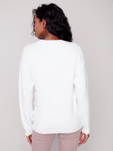 Frayed Stripes Sweater Cream