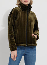 Shea Quilted Velvet Jacket Green Meadow