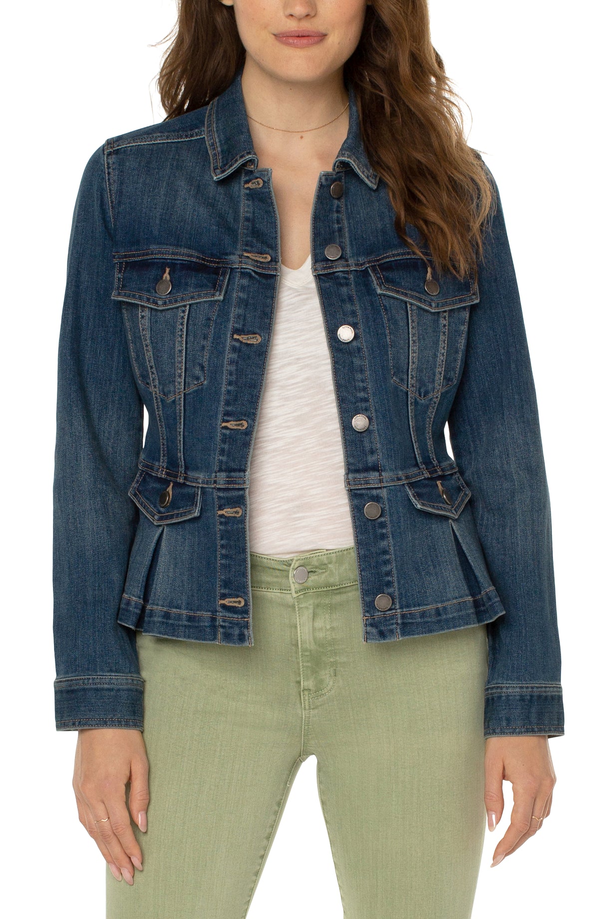 Collared Peplum Buttoned Jacket Seedling