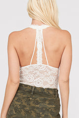 Floral Lace Strappy Halter Brami Ivory