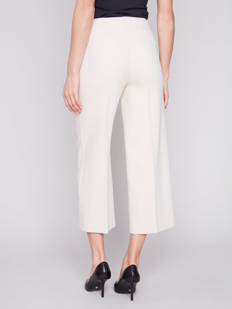 Side Zip Wide Leg Pants Beige