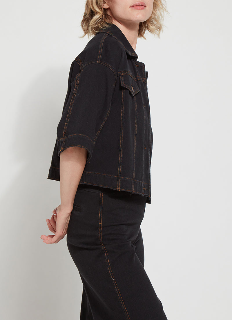 Peoria Crop Denim Jacket Midtown Black