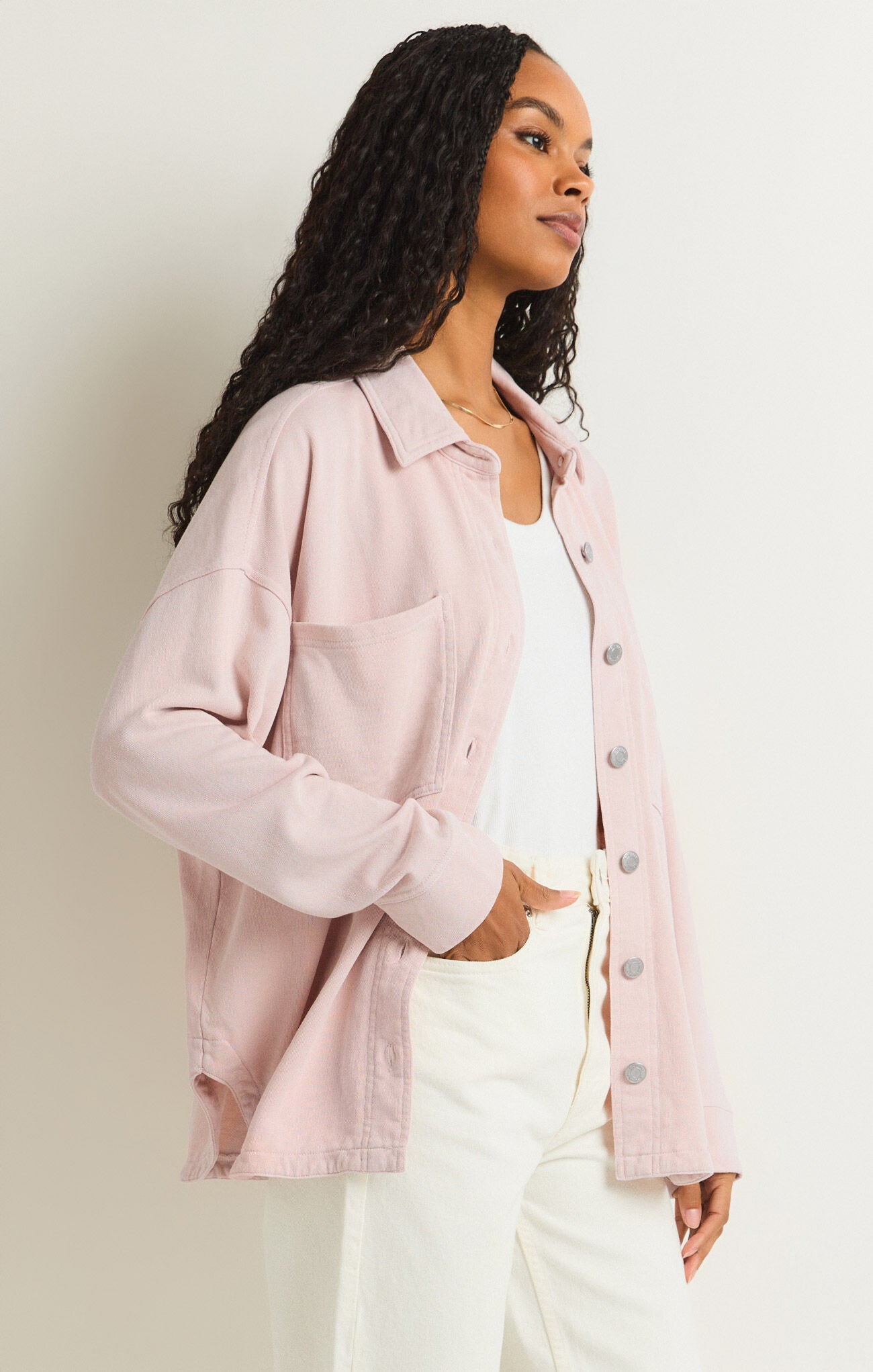 All Day Knit Jacket Rose