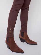Pull On Twill Snap Hem Pant Chocolate
