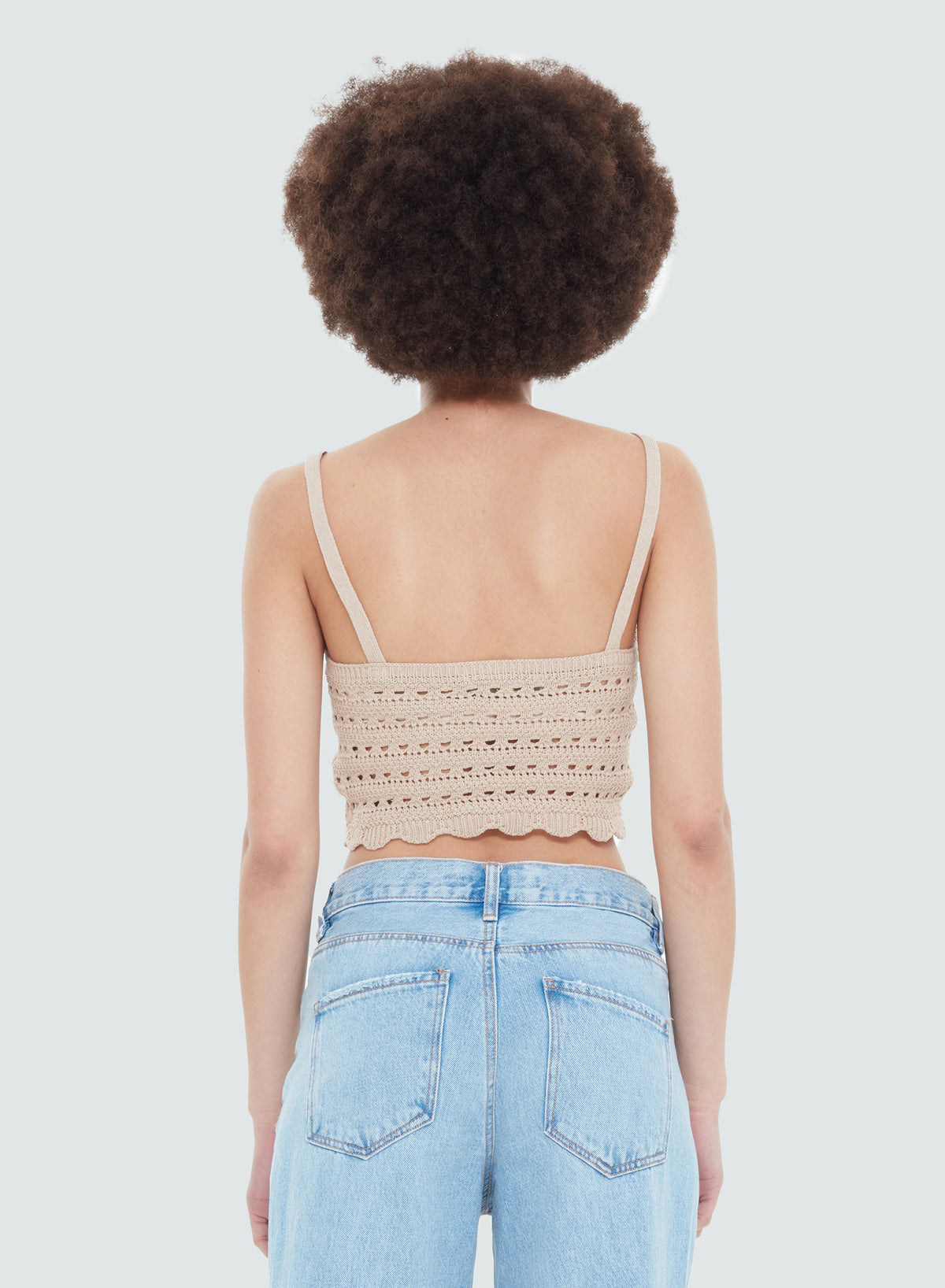 Crochet Cami Top Deep Taupe