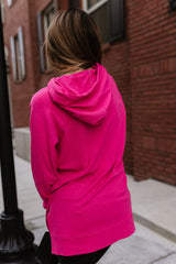 Sideslit Hoodie Hot Pink