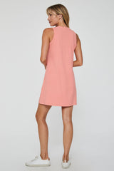 Justine High Neck Sleeveless Dress Burnt Coral