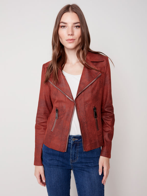 Vintage Faux Leather Perfecto Jacket Cinnamon