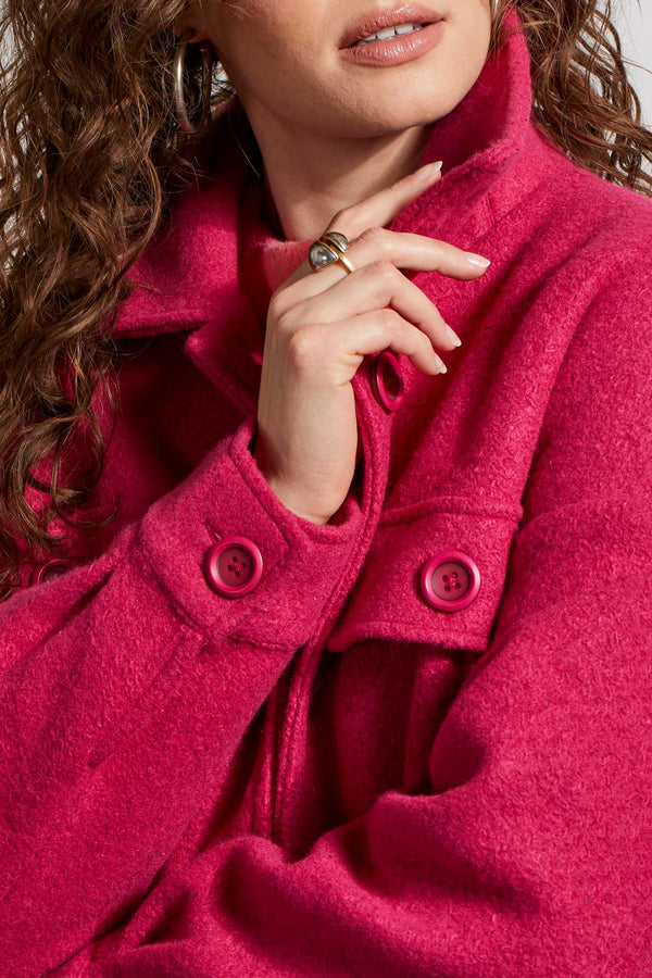 Stretched Boiled Wool Jacket Dahlia