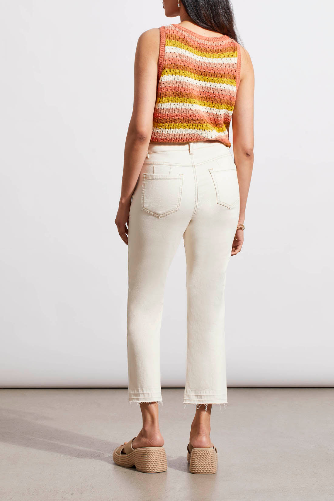 Sophia Micro Flare Capri Ecru