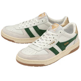Hawk Sneakers White, Dark Green + Gold